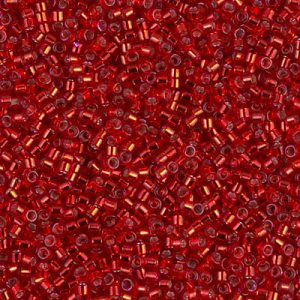 DB0602 - 11/0 Miyuki Delica Seed Bead - Dyed Silver Lined Red