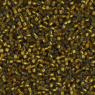 DB0604 - 11/0 Miyuki Delica Seed Beads-Dyed Silver Lined Golden Olive