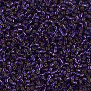 DB0609 - 11/0 Miyuki Delica Seed Bead - Dyed Silver Lined Dark Purple
