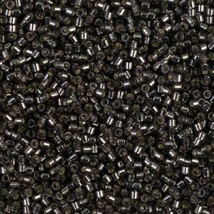 DB0613 - 11/0 Miyuki Delica Seed Beads - Dyed Silver Lined Dark Grey
