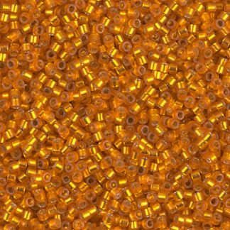 DB0681 - 11/0 Miyuki Delica Seed Beads - Dyed Silver Lined Orange