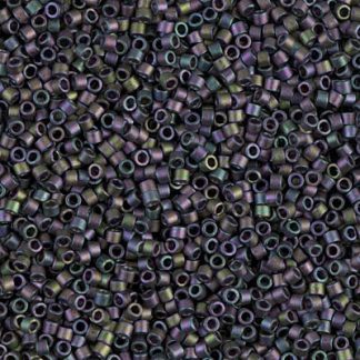 DB1053 - 11/0 Miyuki Delica Seed Beads - Mat Met Plum Emerald Gold Iris