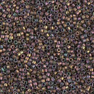 DB1055 - 11/0 Miyuki Delica Seed Beads-Matte Met Grey Dusk Gold Iris