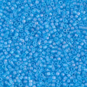 DB1284 - 11/0 Miyuki Delica Seed Beads - Matte Tr Ocean Blue AB