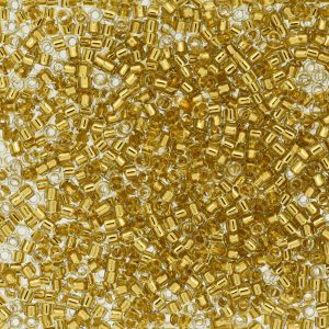 DB2525 - 11/0 Miyuki Delica Seed Beads - 24kt Gold Lined Pale Grey