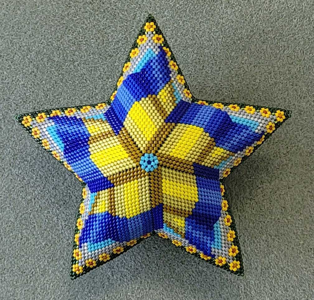 Pray for Peace 3D Peyote Puffy Star