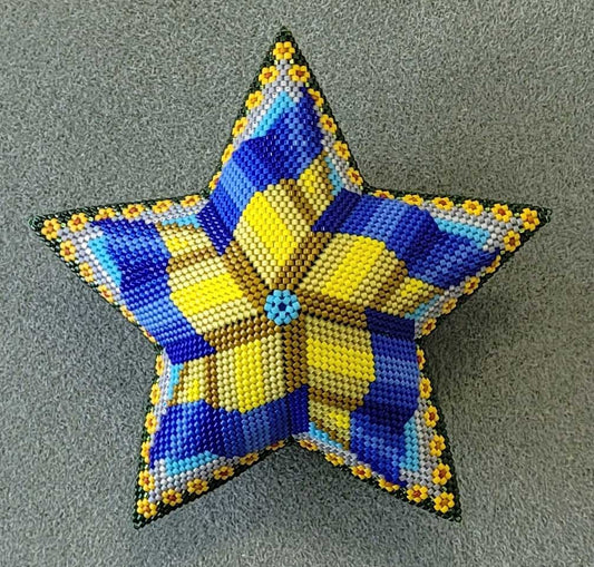 Pray for Peace 3D Peyote Puffy Star