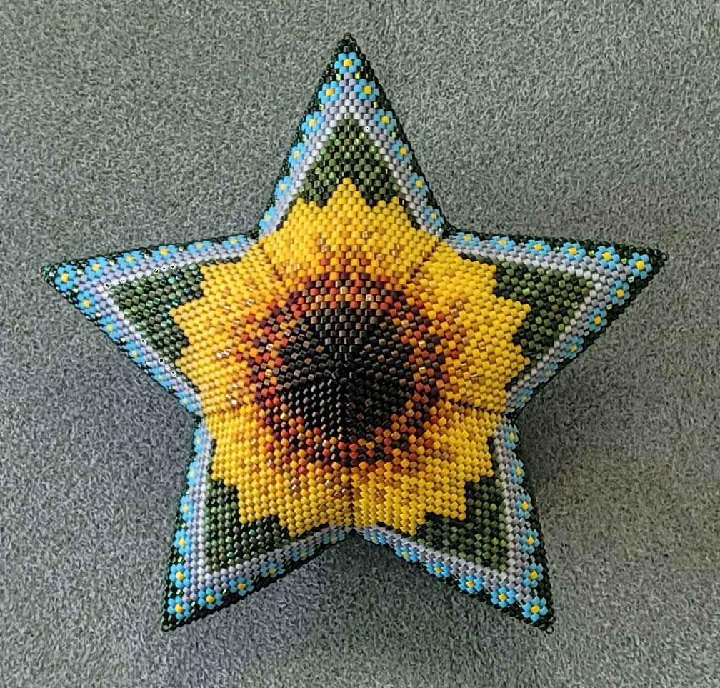 Pray for Peace 3D Peyote Puffy Star
