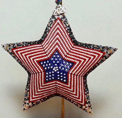 Spangled 3D Peyote Puffy Star