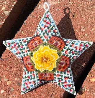 Rose Cottage  3D Puffy Peyote Star