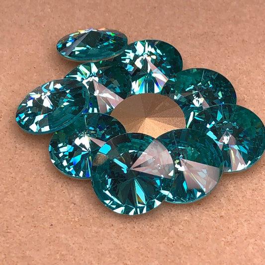 Aquamarine - 18mm Aurora Crystal Rivoli