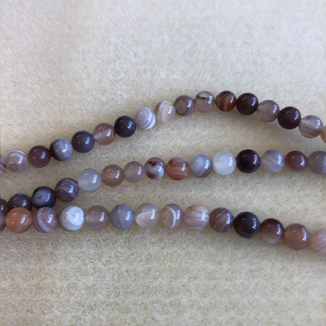 6mm Botswana Agate Smooth Round