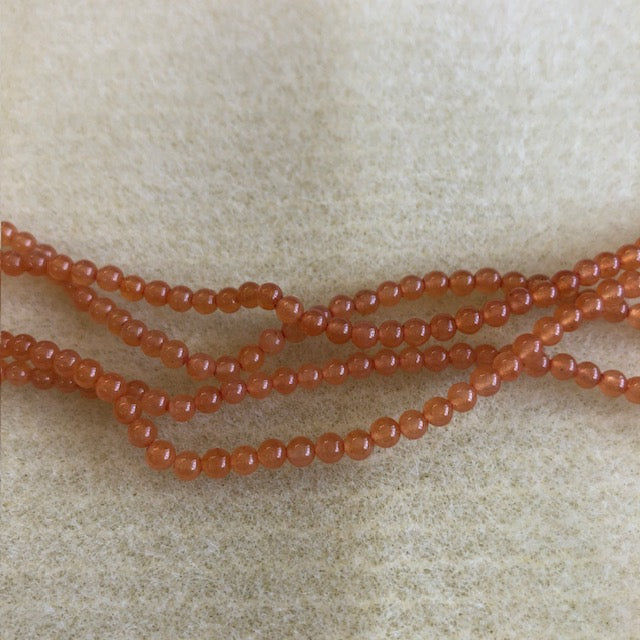 3mm Peach Aventurine Smooth Round