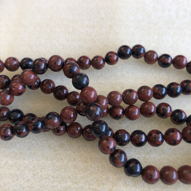 6mm Mahogany Obsidian Smooth Round