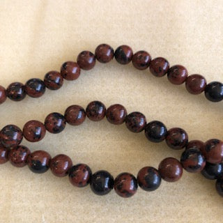 8mm Mahogany Obsidian Smooth Round