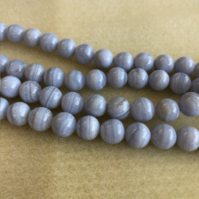 10mm Blue Lace Agate Smooth Round