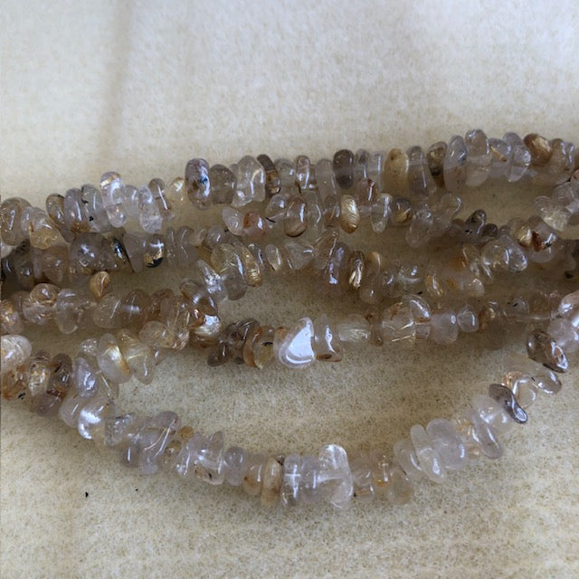8x5mm Gold Rutilated Quartz Chips