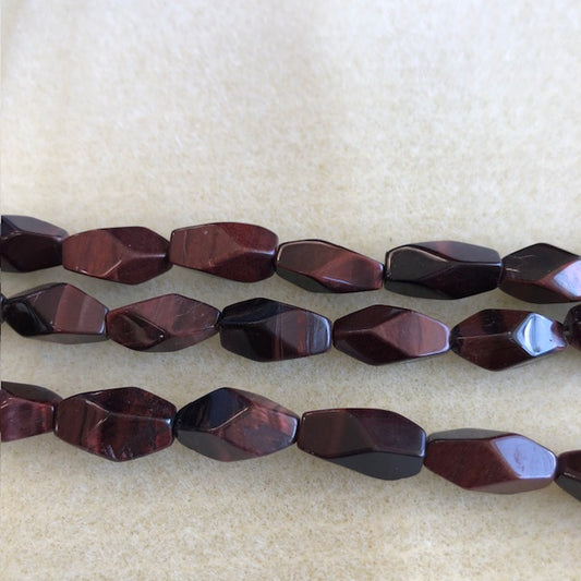 16x8mm Red Tiger Eye Double Prism