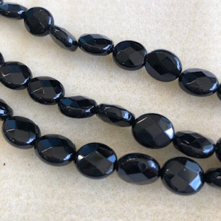 12x10mm Black Onyx Faceted Oval