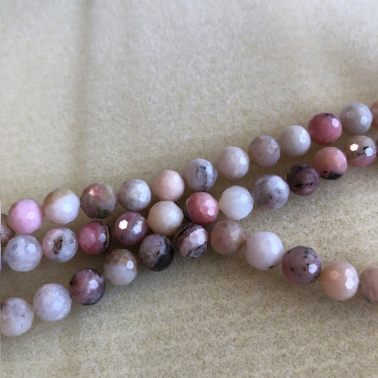 8mm Pink Opal Faceted Round
