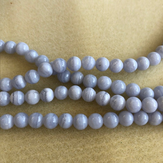 8mm Blue Lace Agate Smooth Round