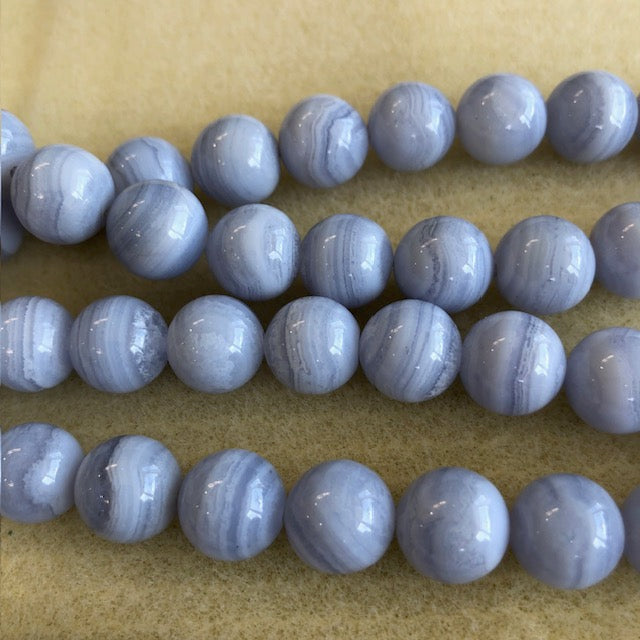 12mm Blue Lace Agate Smooth Round