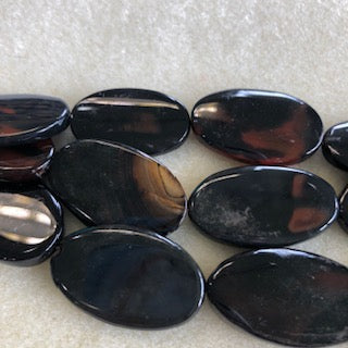 34x20mm Coffee Agate Long Oval