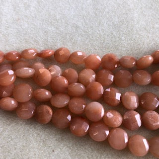 12mm Peach Aventurine Faceted Coin