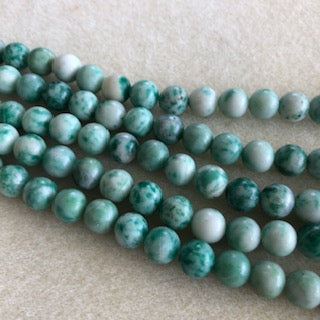 8mm Qinghal Jade Smooth Round