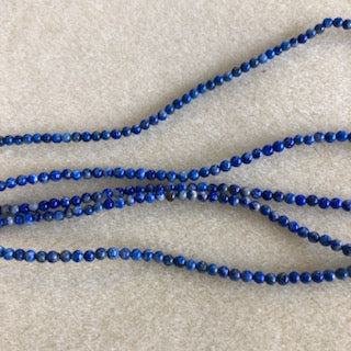 3mm Natural Lapis Smooth Round