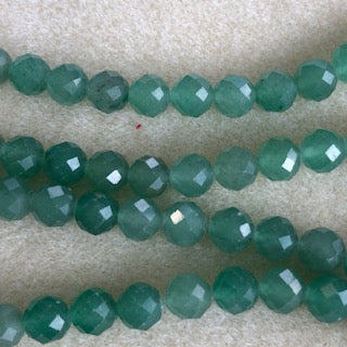 8mm Green Aventurine Faceted Round