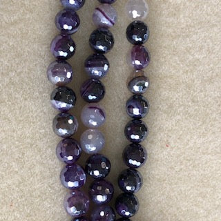 10mm Mystic Purple Agate Faceted Round