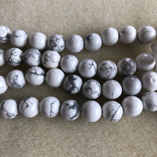 10mm White Howlite Smooth Round