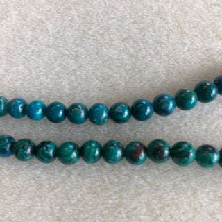 6mm Natural Azurite Smooth Round