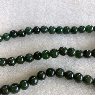 7mm Natural Jade Smooth Round