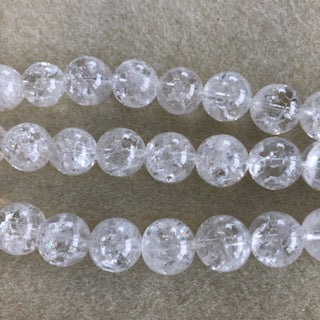 12mm Cracked Crystal Smooth Round