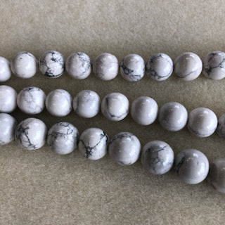 14mm White Howlite Smooth Round