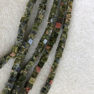 4mm Unakite Cube