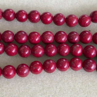 10mm Dyed Red Howlite Smooth Round
