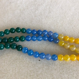 8mm Fire Crackled Agate Dyed Mix Smooth Round