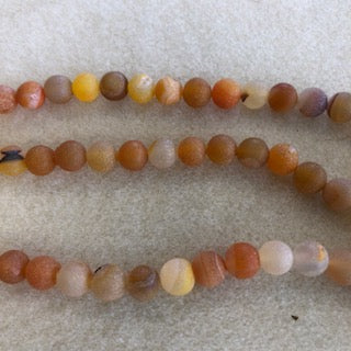 8mm Druzy Agate Dyed Yellow Smooth Round