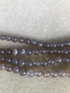6mm Grey Agate Smooth Round
