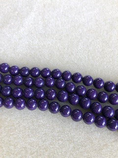 8mm Purple Dyed Jade Smooth Round