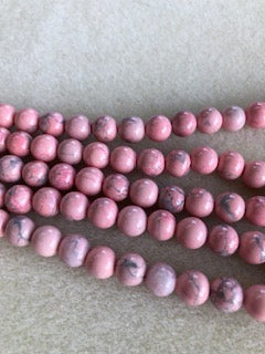 8mm Pink Howlite Smooth Round
