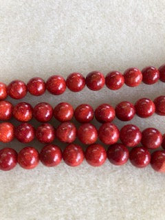 8mm Sponge Coral Red Smooth Round