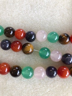 10mm Mixed Gemstone Smooth Round