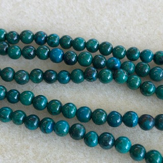 5mm Natural Azurite Smooth Round