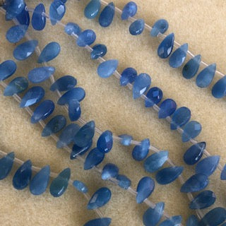 10x5mm Denim Quartz Faceted Teardop