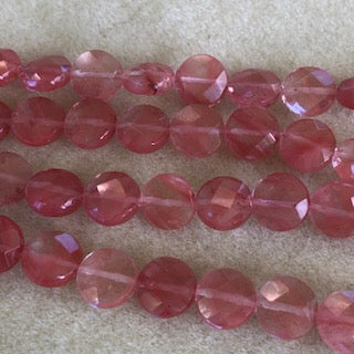 12mm Strawberry Quartz Faceted Teardop