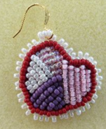 Heart Beaded Earring Tutorial Pattern - Bead Embroidery